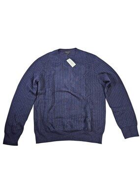 Banana Republic NWT Crew Sweater Women's Size L Purple Triangle Geometric Pima